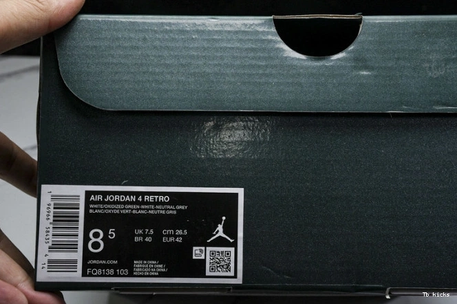 Rep TBK Jordan Oxidized Green 4 Air FQ8138-103 0730